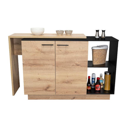Isla de Cocina Sicilia, Duna y Wengue, con Dos Puertas Batientes