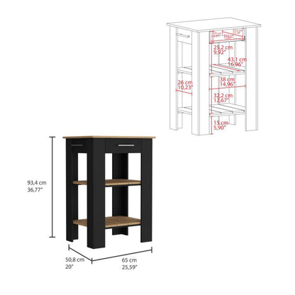 Isla De Cocina Un Cajon, FM Furniture 006N Negro