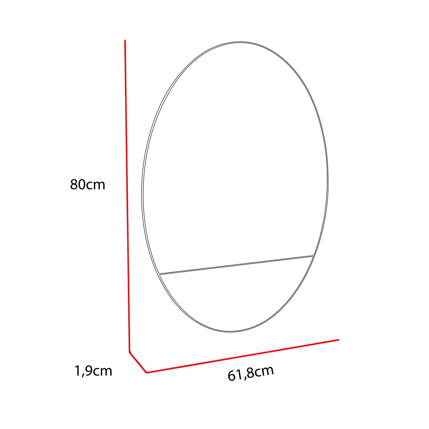 Espejo Ferrara Sencillo Forma Ovalada