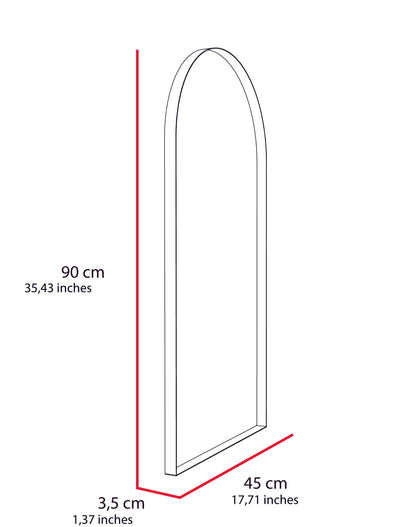 Espejo Goliat Retangular Borde Superior Redondo