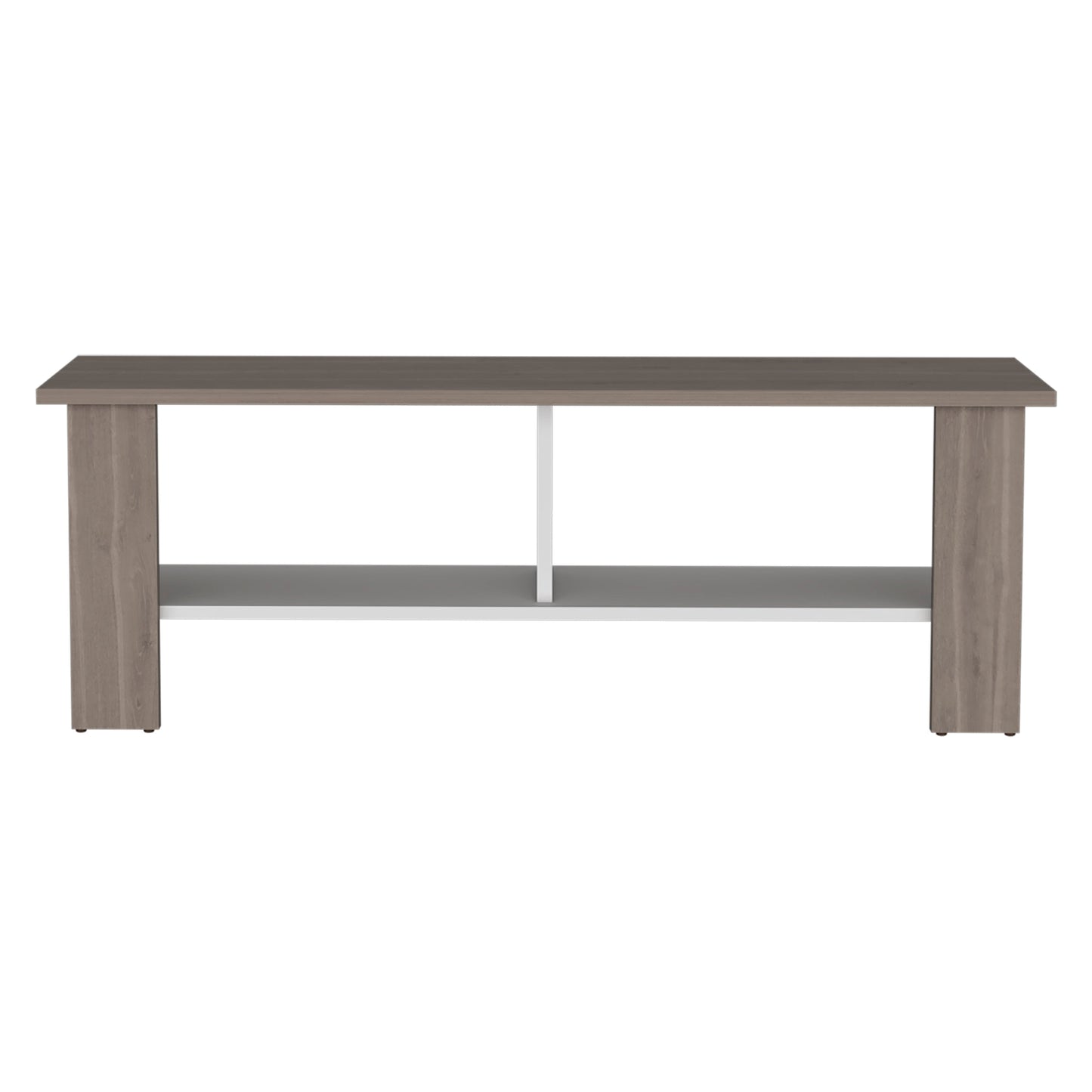 Rack Tv 50" Con Dos Repisas Fm 031B Beige Y Blanco