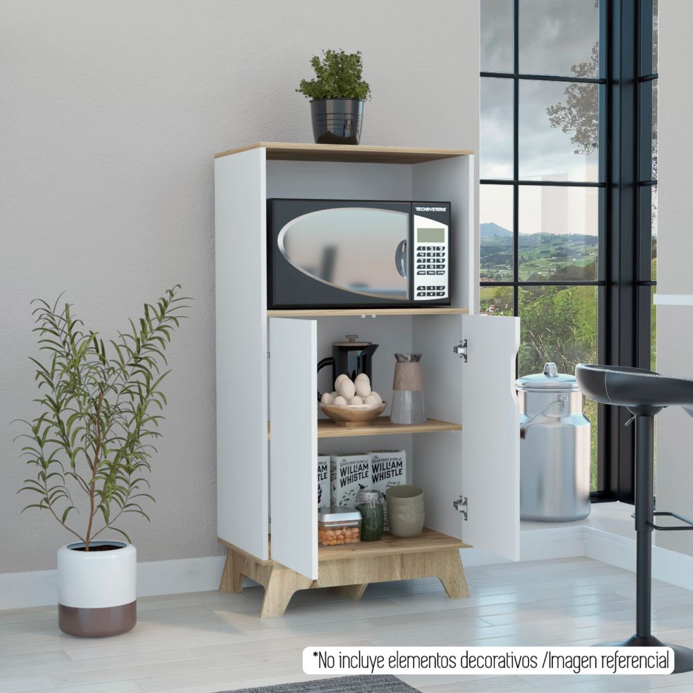 Mueble de Microondas Bajo BI Color Blanco Duna Para Cocina
