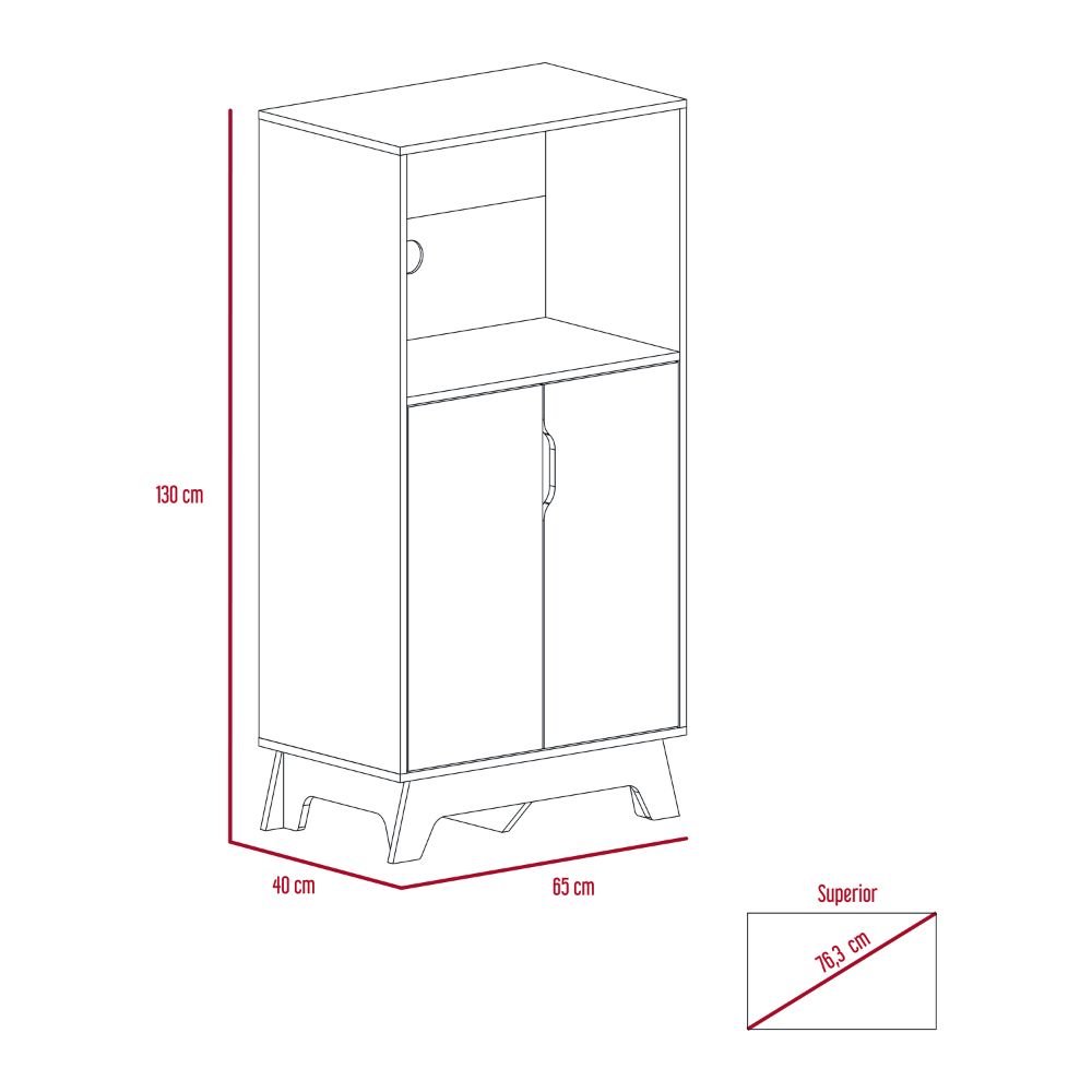 Mueble de Microondas Bajo BI Color Blanco Duna Para Cocina