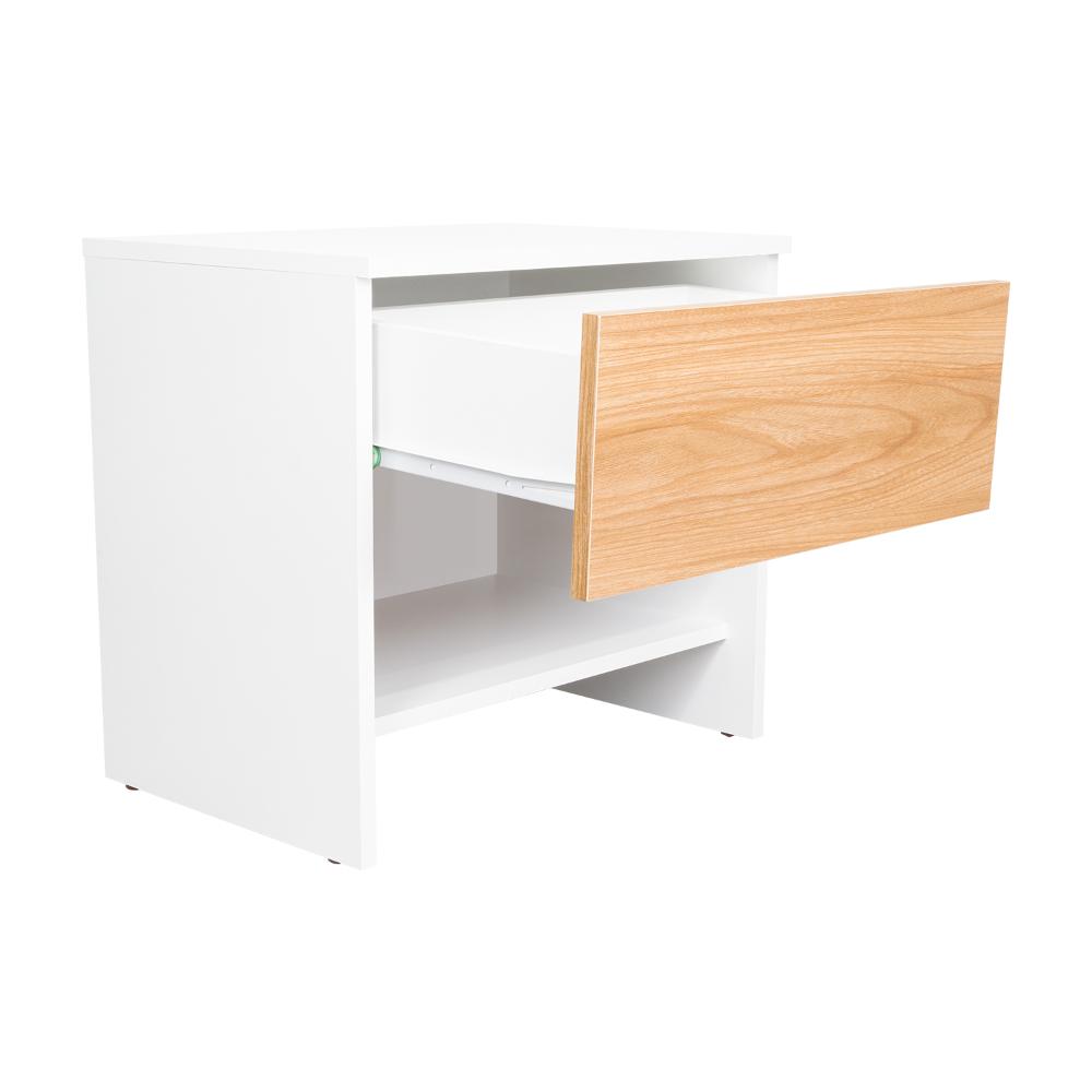 Velador Light, Fresno Europeo y Blanco, con superficie para objetos decorativos (vista 6)