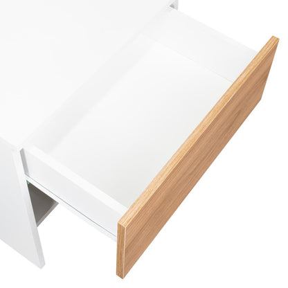 Velador Light, Fresno Europeo y Blanco, con superficie para objetos decorativos (vista 9)