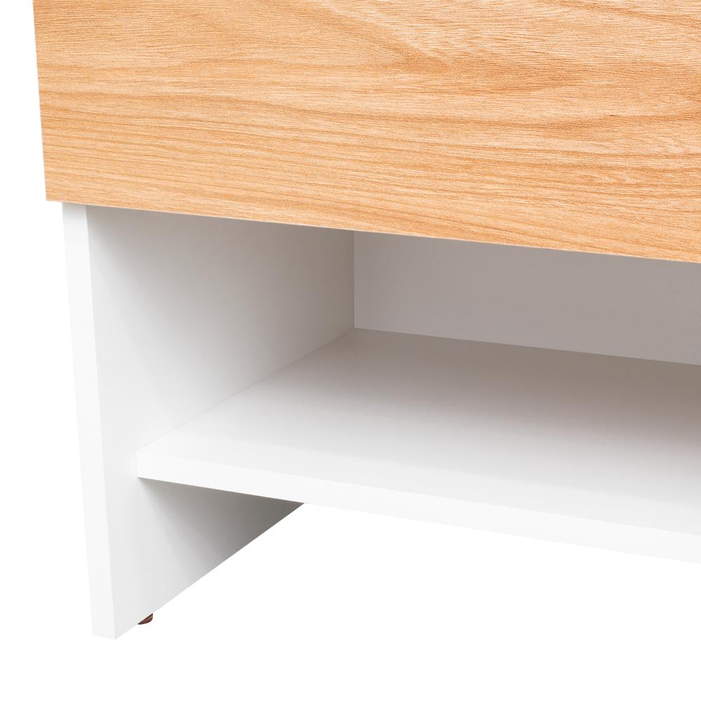 Velador Light, Fresno Europeo y Blanco, con superficie para objetos decorativos (vista 11)