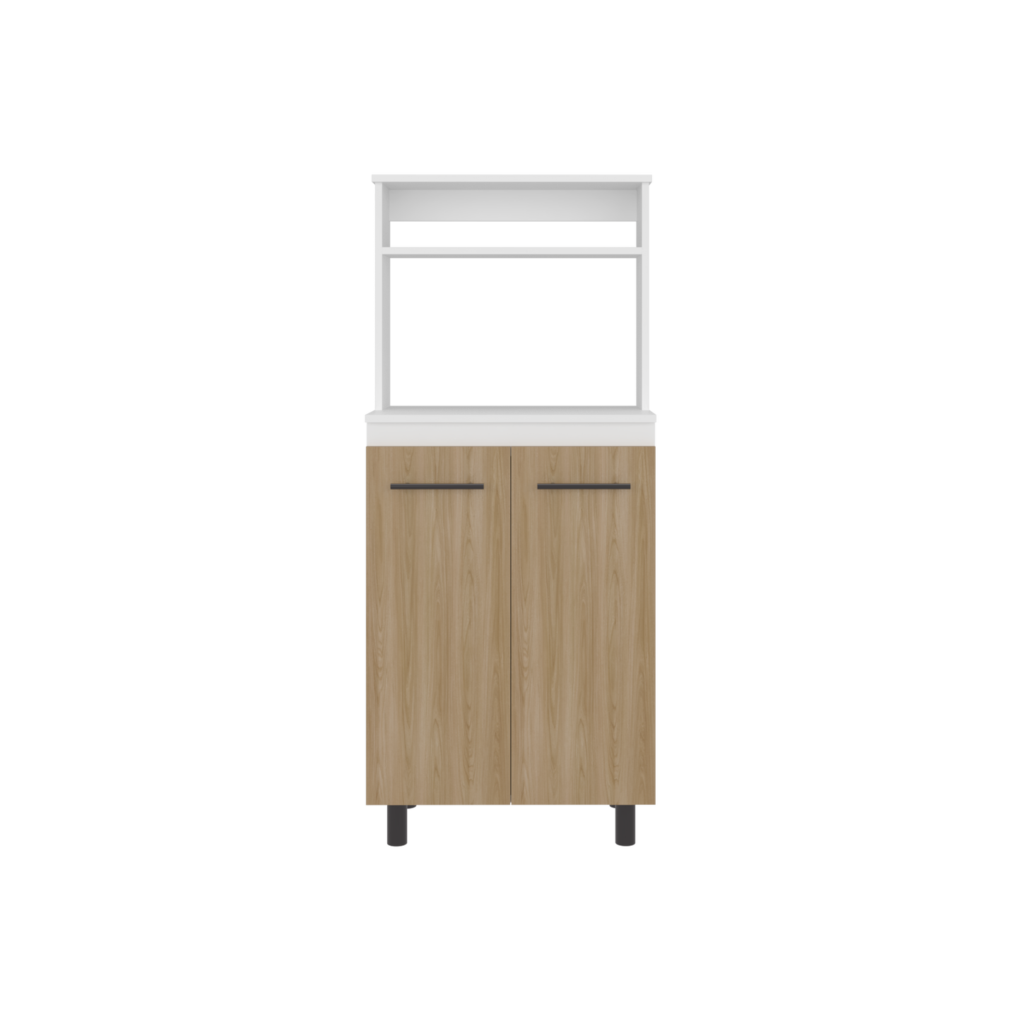 Mueble Microondas Sedona, Blanco Mqz y Fresno Europeo