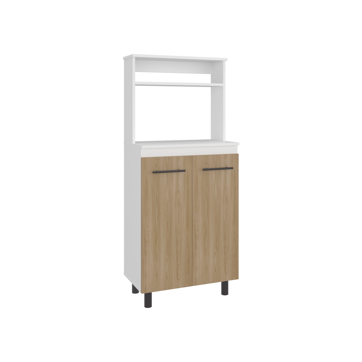 Mueble Microondas Sedona, Blanco Mqz y Fresno Europeo