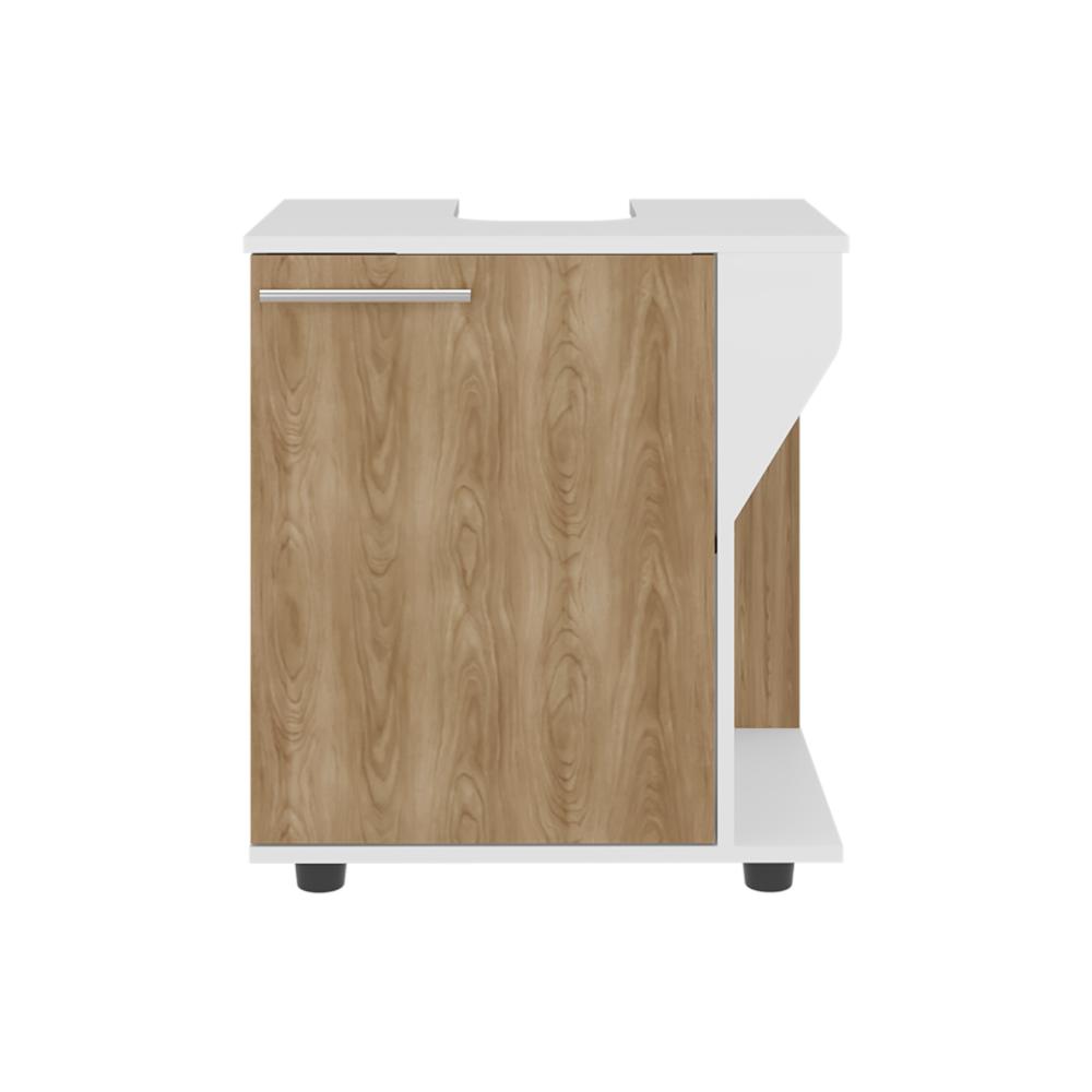 Mueble Para Lavamanos Phillips Una Puerta,  Blanco Y Fresno