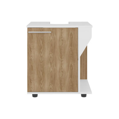 Mueble Para Lavamanos Phillips Una Puerta,  Blanco Y Fresno