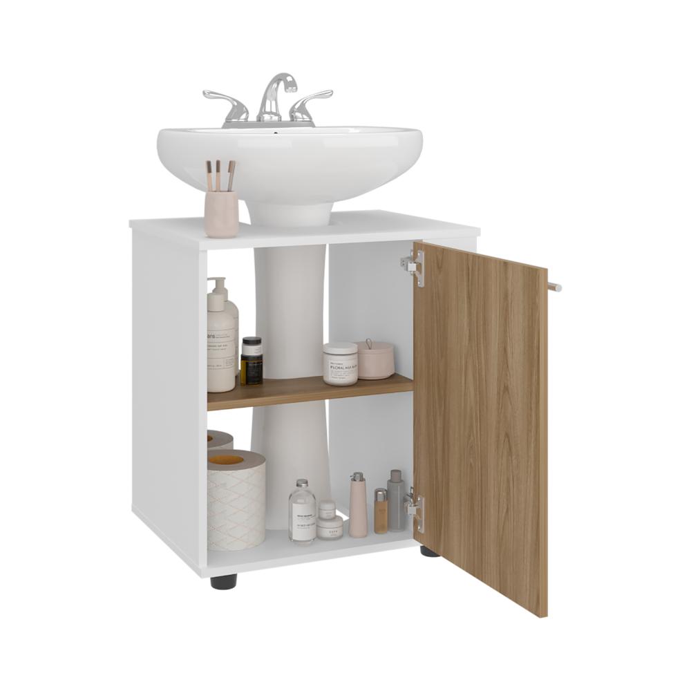 Mueble Para Lavamanos Phillips Una Puerta,  Blanco Y Fresno