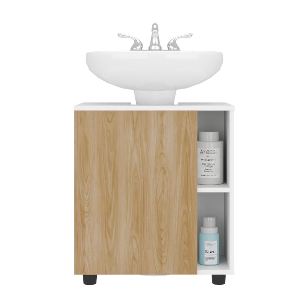 Mueble Para Lavamanos Pascuale Una Puerta, Blanco Y Fresno