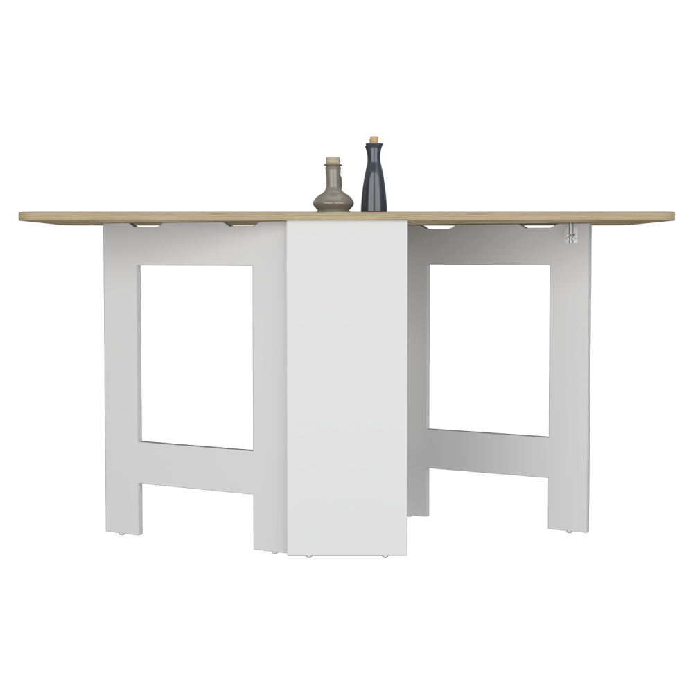Mesa Plegable Fm 001B, Blanco Y Café Claro