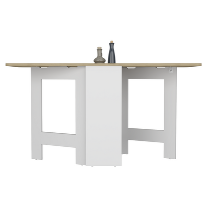 Mesa Plegable Fm 001B, Blanco Y Café Claro