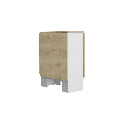 Mesa Plegable Fm 001B, Blanco Y Café Claro