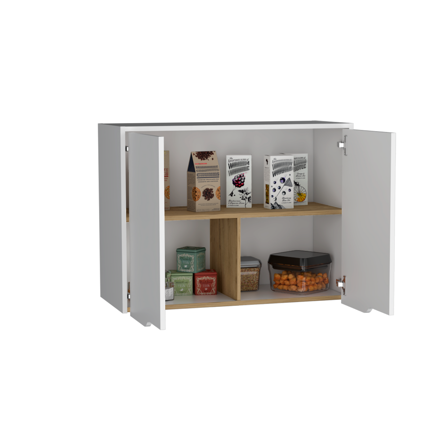 Mueble Superior Soler, Blanco y Macadamia, con Capacidad de Almacenamiento