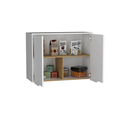 Mueble Superior Soler, Blanco y Macadamia, con Capacidad de Almacenamiento