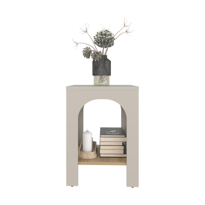 Mesa Lateral, Beige Y Café Claro
