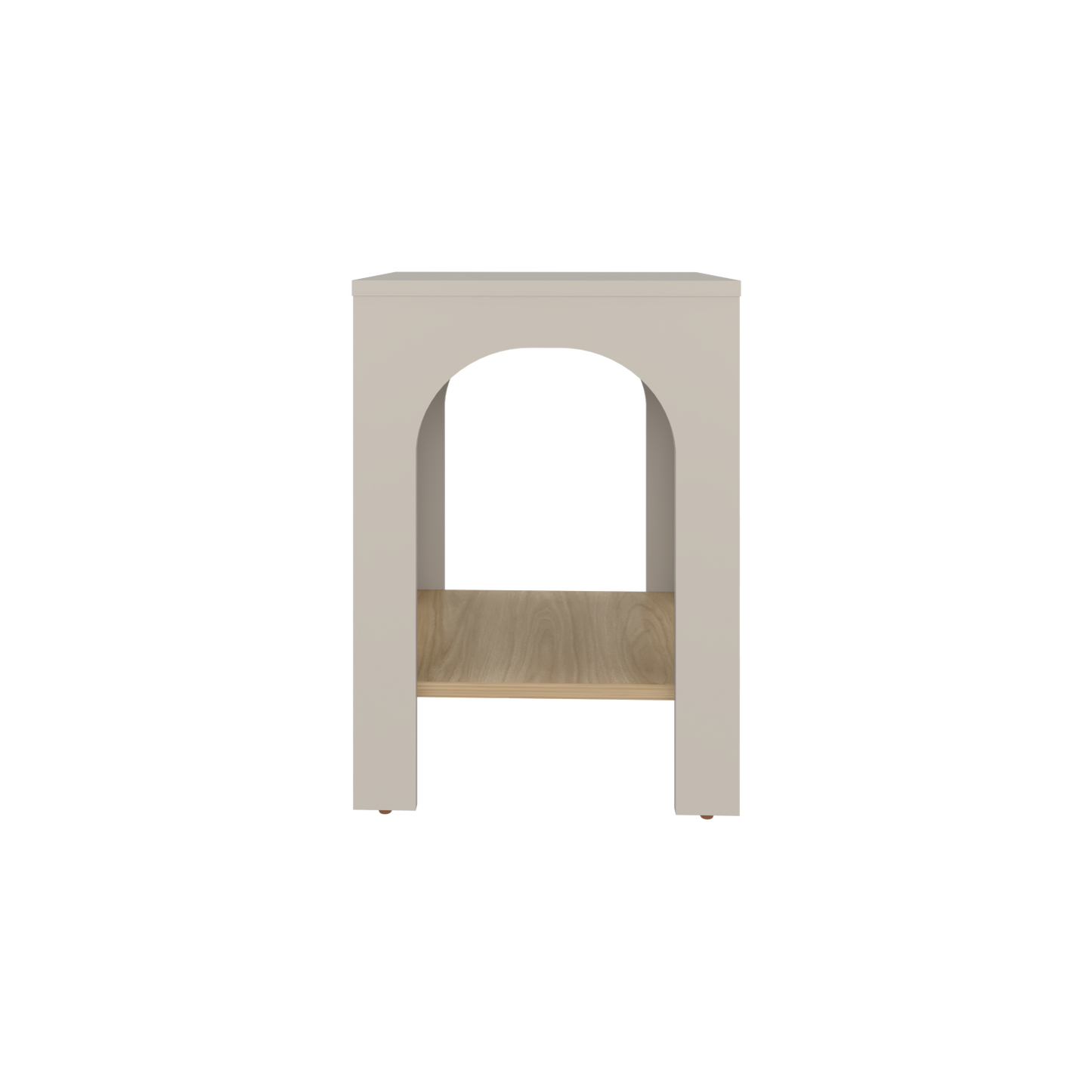 Mesa Lateral, Beige Y Café Claro