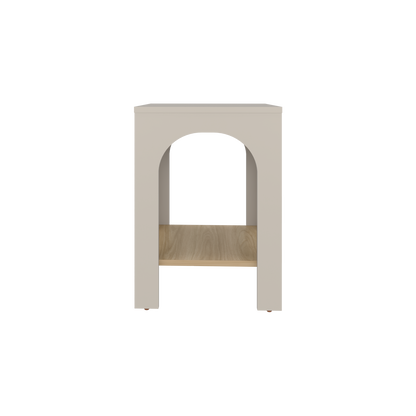 Mesa Lateral, Beige Y Café Claro