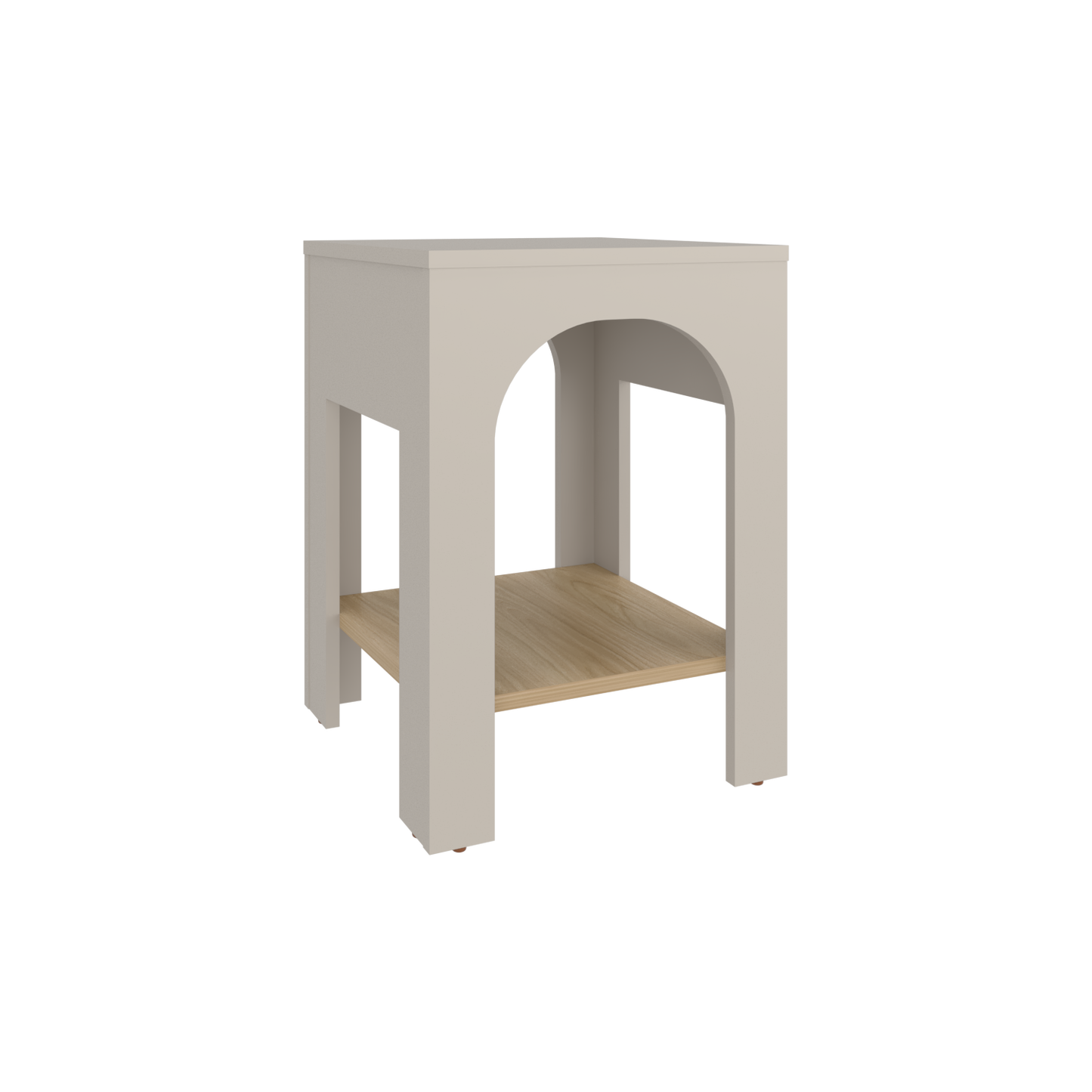 Mesa Lateral, Beige Y Café Claro