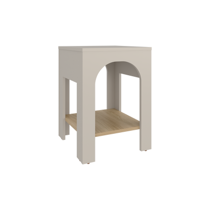 Mesa Lateral, Beige Y Café Claro