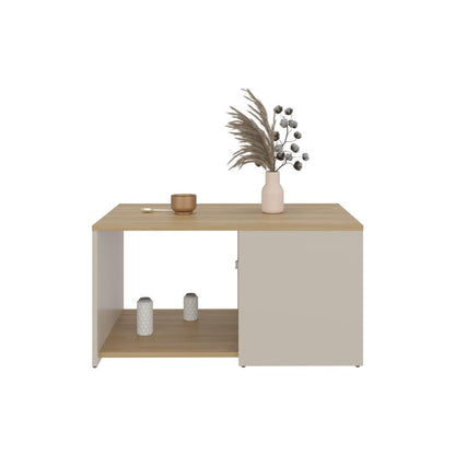 Mesa de Centro Ade, Capri y Fresno Europeo, con espacio para objetos decorativos