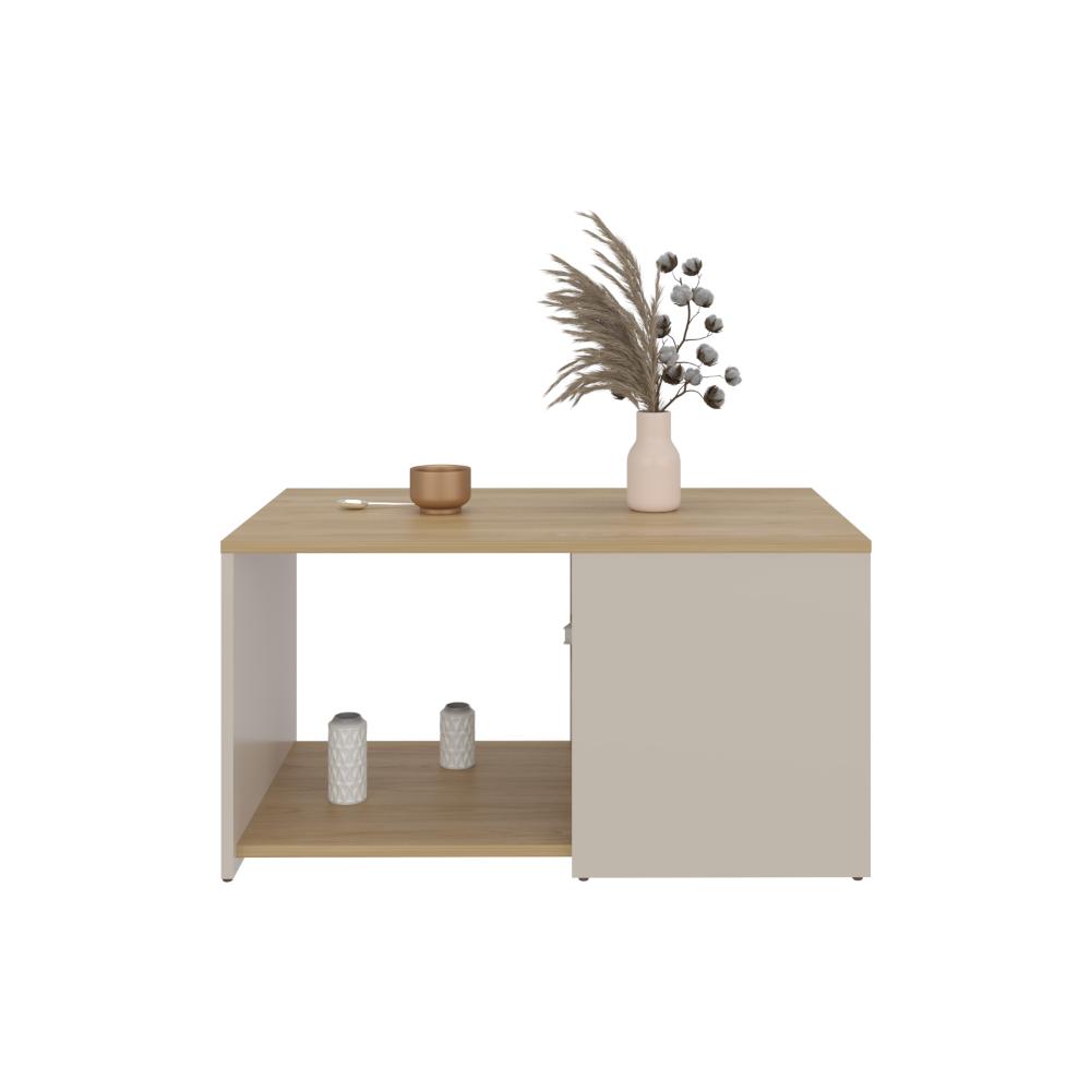 Mesa Centro, Beige Y Café Claro