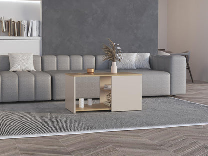 Mesa Centro, Beige Y Café Claro