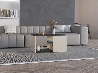 Mesa Centro, Beige Y Negro