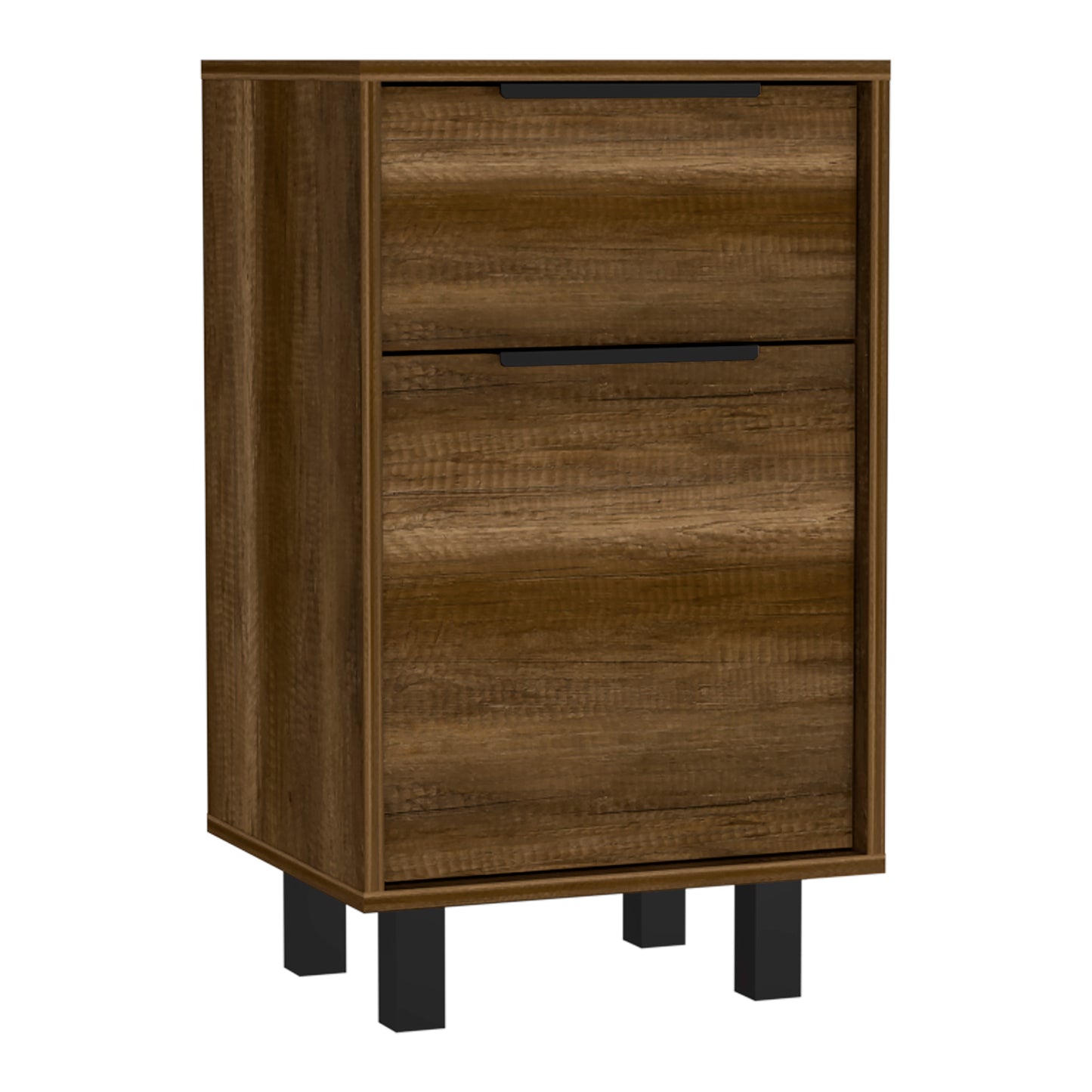 Velador Con Un Cajon Y Una Una Puerta , FM Furniture, Café Oscuro