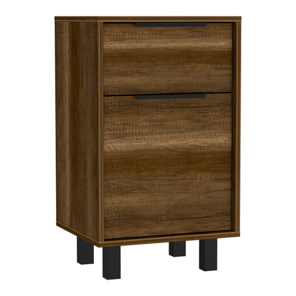 Velador Con Un Cajon Y Una Una Puerta , FM Furniture, Café Oscuro