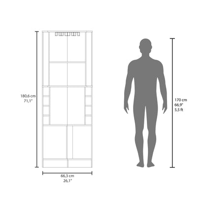Bar Esquinero Soporte Para Copas Fm 001A Cafe Claro Y Blanco