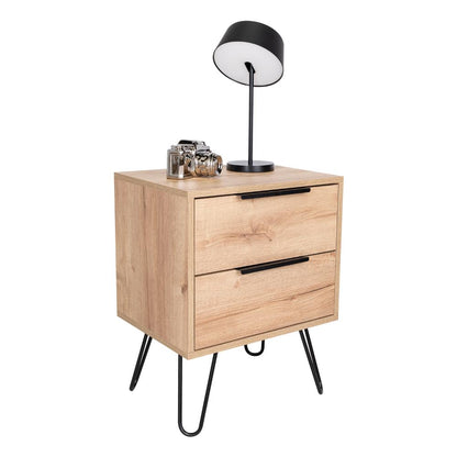Velador Dos Cajones, FM Furniture 004C, Cafe Claro