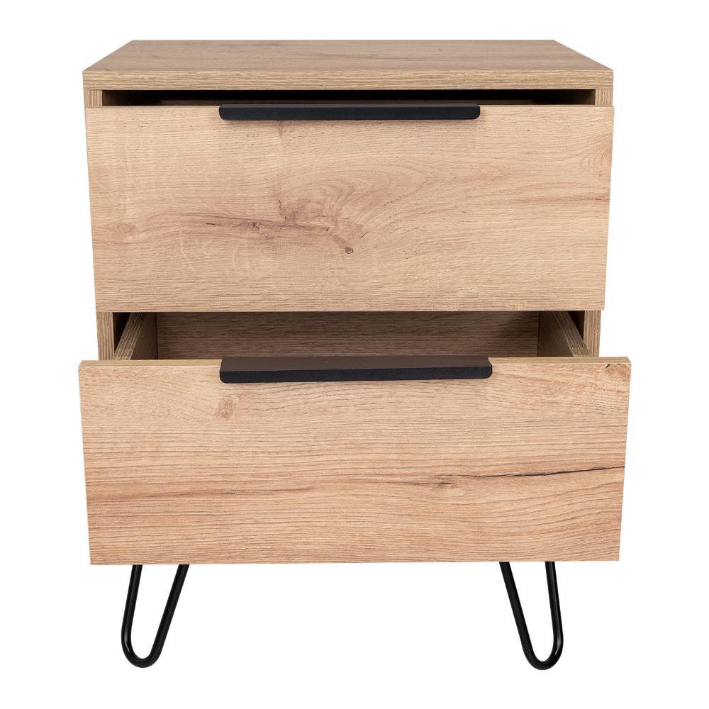 Velador Dos Cajones, FM Furniture 004C, Cafe Claro