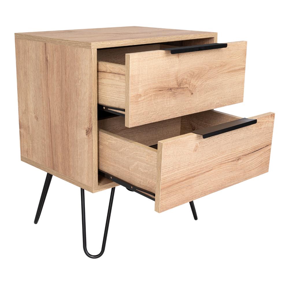 Velador Dos Cajones, FM Furniture 004C, Cafe Claro