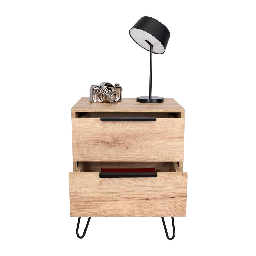 Velador Dos Cajones, FM Furniture 004C, Cafe Claro