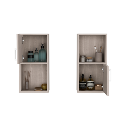 Mueble Auxiliar Bath X2, Bardolino, con puerta batiente y variedad de entrepaños para colocar objetos de aseo (vista 2)