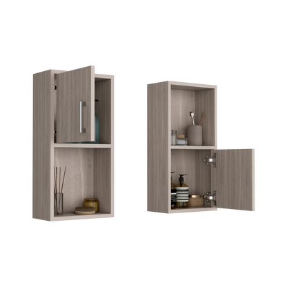 Mueble Auxiliar Bath X2, Bardolino, con puerta batiente y variedad de entrepaños para colocar objetos de aseo (vista 4)