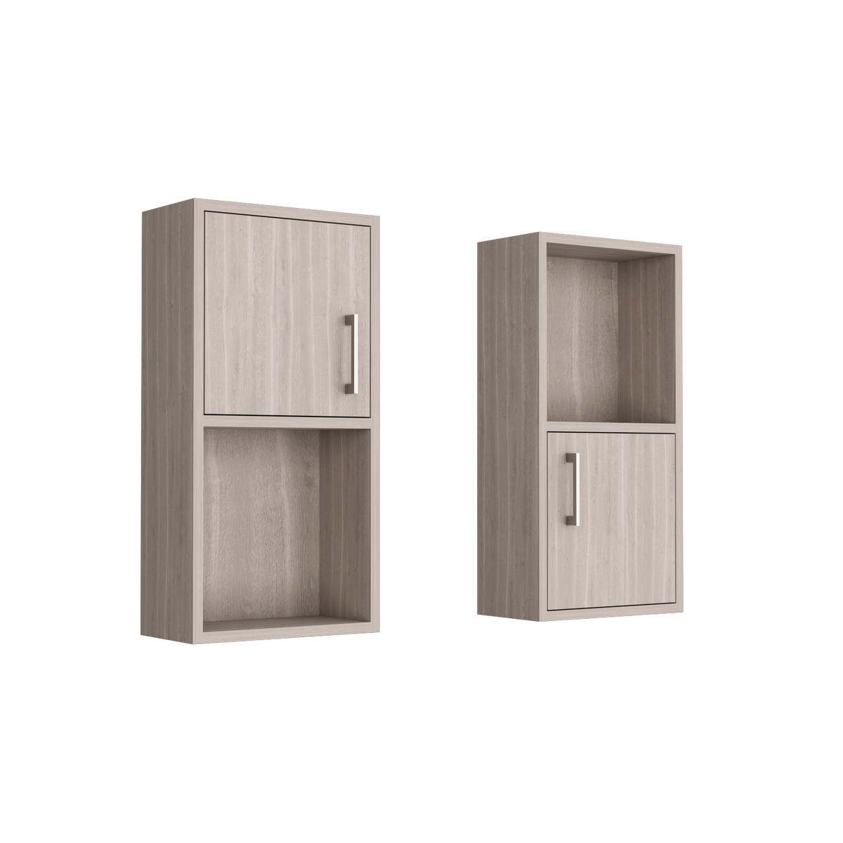 Mueble Auxiliar Bath X2, Bardolino, con puerta batiente y variedad de entrepaños para colocar objetos de aseo (vista 3)