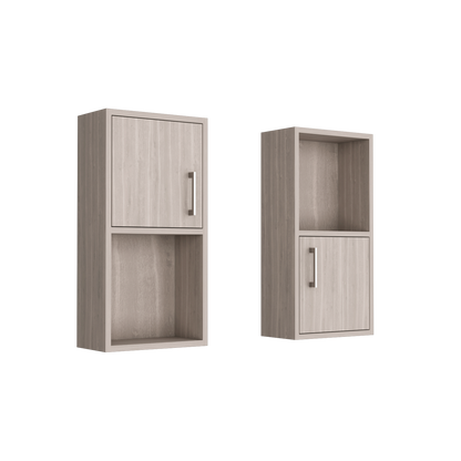 Mueble Auxiliar Bath X2, Bardolino, con puerta batiente y variedad de entrepaños para colocar objetos de aseo (vista 3)
