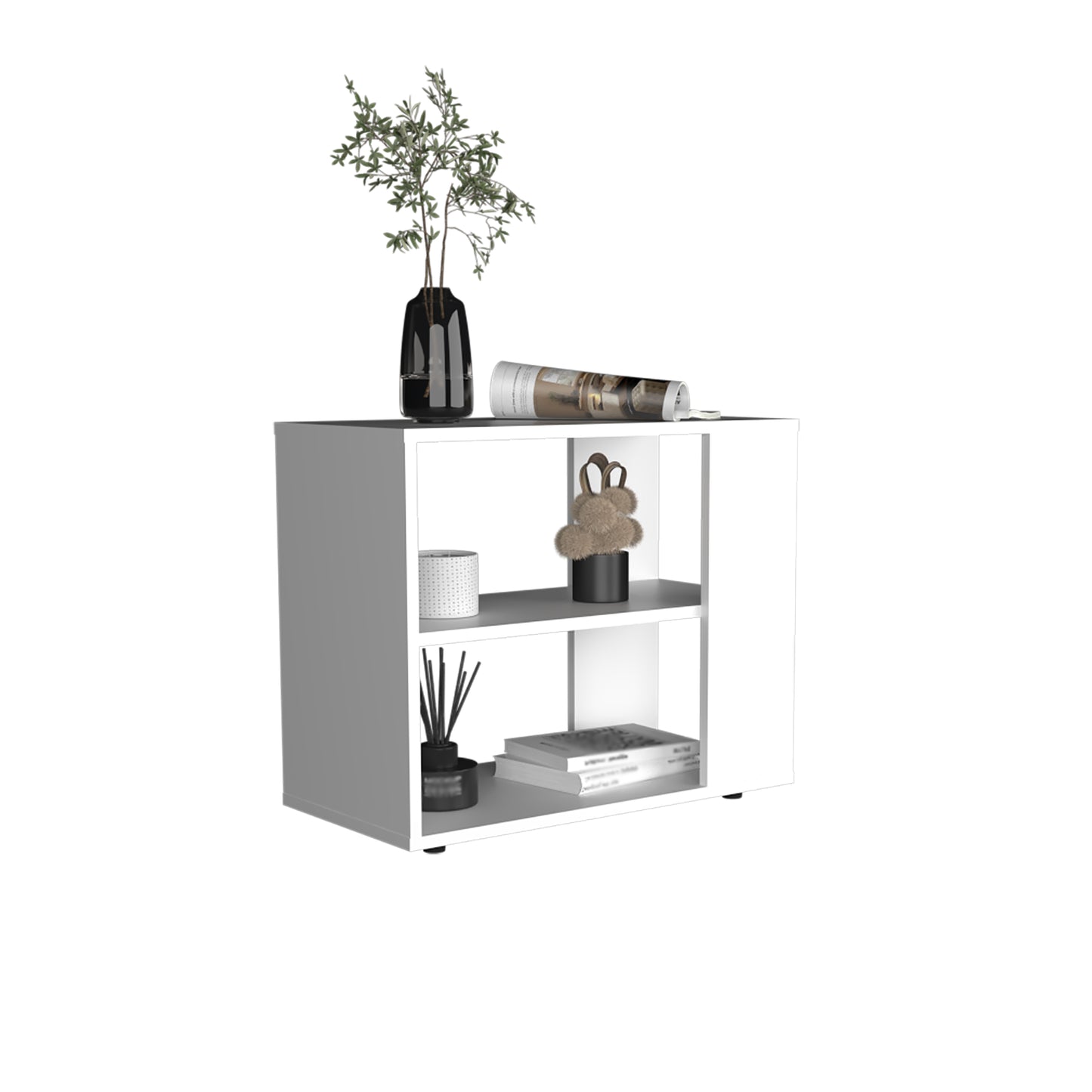 Mueble Funcional Garden, Blanco Marquez, Con Varios Entrepaños