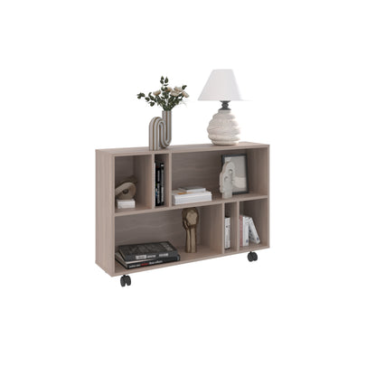 Mueble Funcional Joge, Bardolino, Con Varios Entrepañosy Rodachines