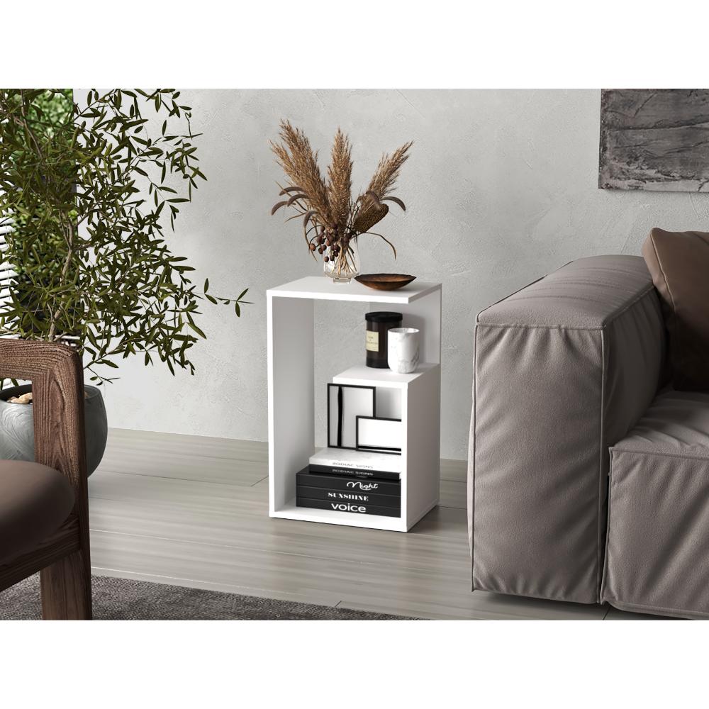 Mesa Aux Esquinera Riga Tres Niveles, Blanco