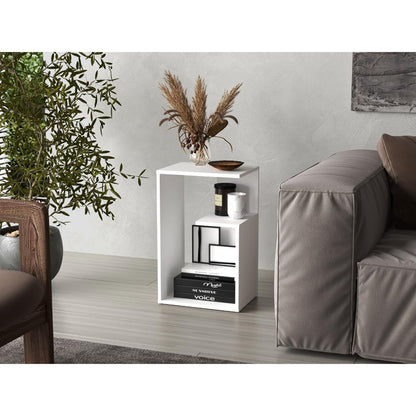 Mesa Aux Esquinera Riga Tres Niveles, Blanco