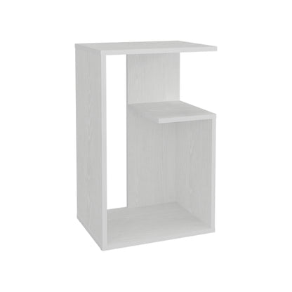 Mesa Lateral Funcional Everett, Color Blanco