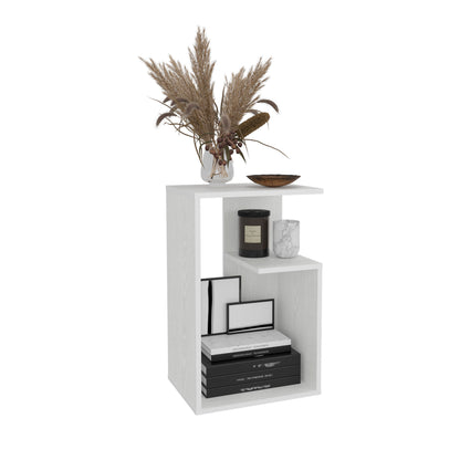 Mesa Lateral Funcional Everett, Color Blanco