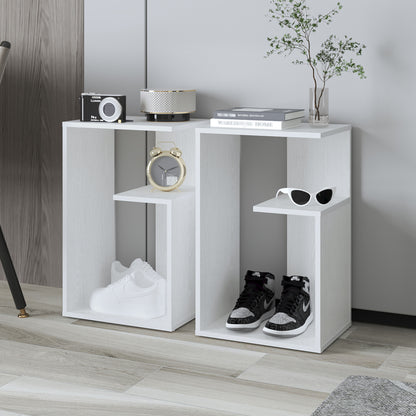 Mesa Lateral Funcional Everett, Color Blanco