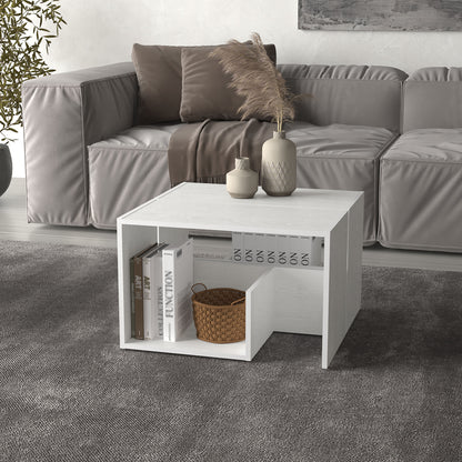 Mesa Lateral Funcional Everett, Color Blanco