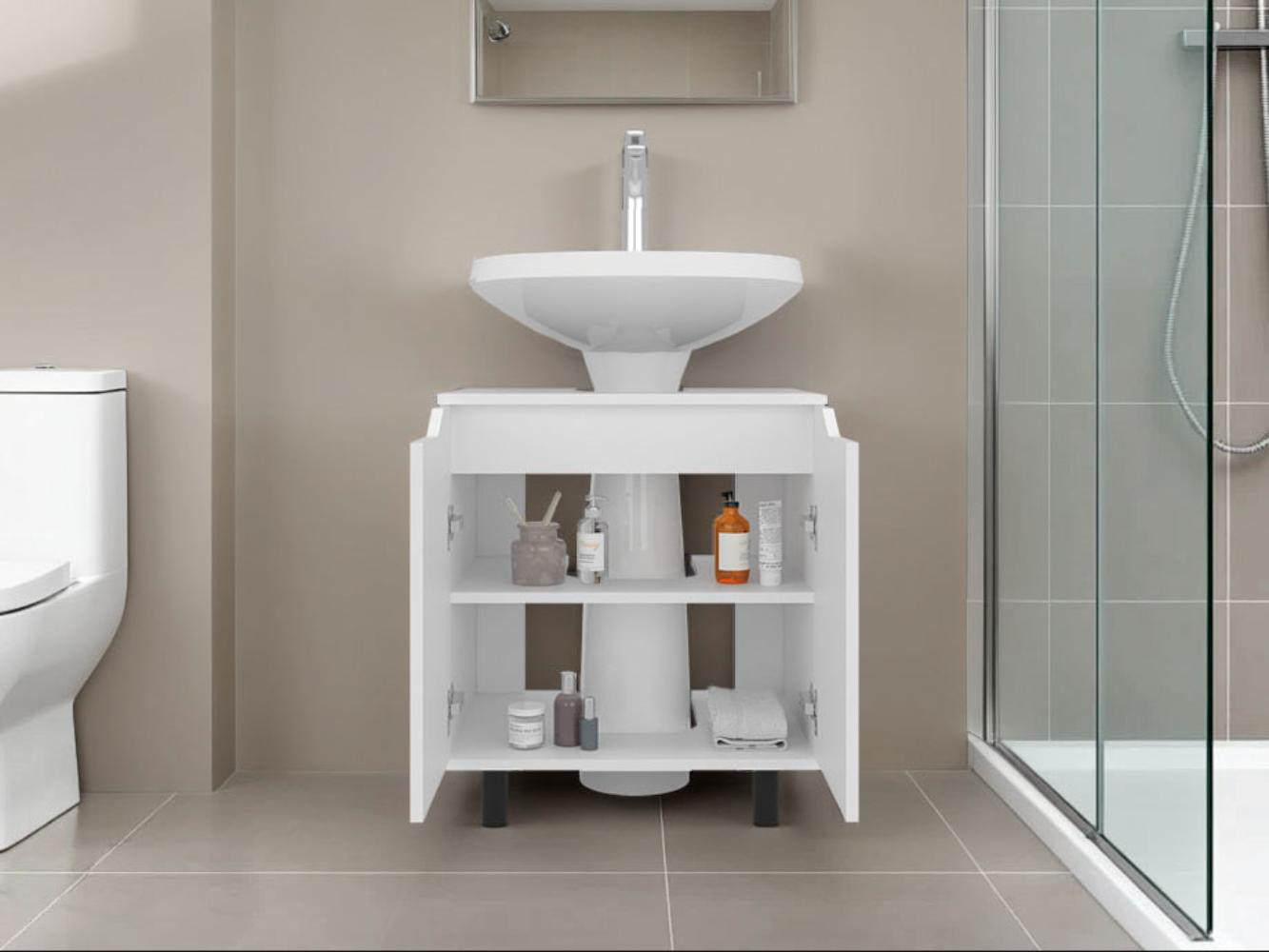 Mueble Para Lavamanos Marlo, Dos Puertas-  Blanco